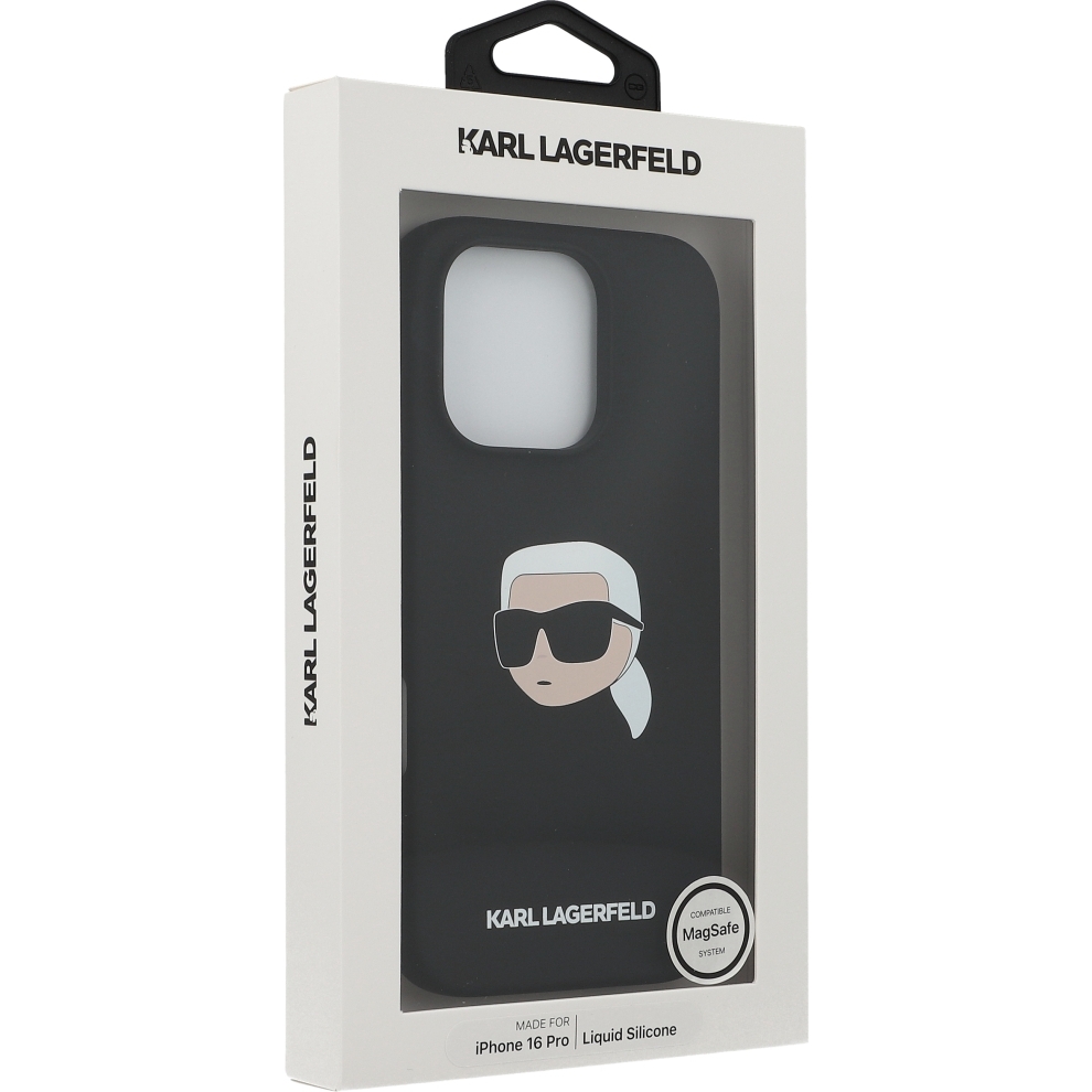 Etui Karl Lagerfeld Silicone Karl Head dla iPhone 16 Pro w kolorze czarnym